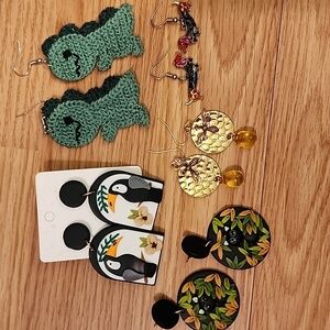 Fun Colorful Animal Earrings Lot